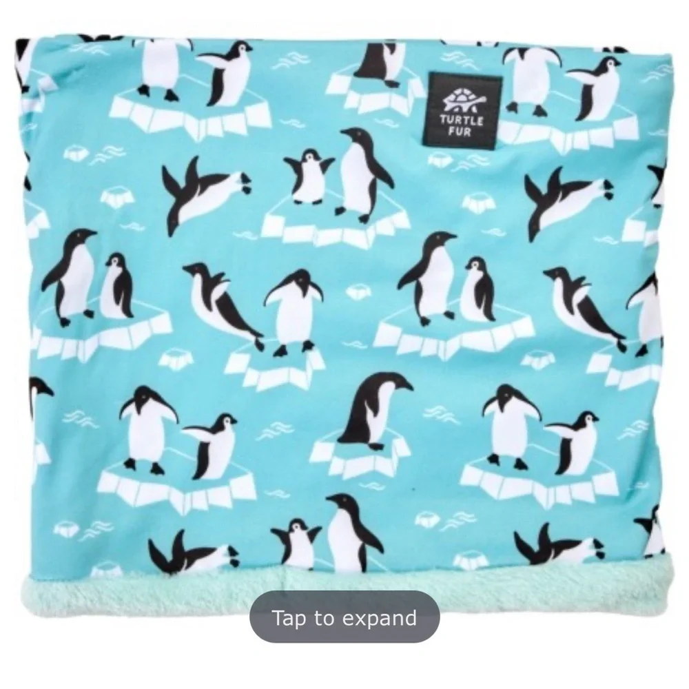 Turtle Fur Kids Printed Comfort Shell Toddlers Neck Warmer Lined Plush Blue NWT